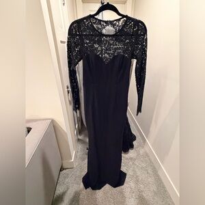 Lulu's Black Lace Long Sleeve Dress